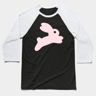 Cute Pink Jumping Bunny Baseball T-Shirt